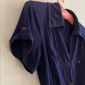 Short Sleeve Collared Midi Dress- with Pockets!